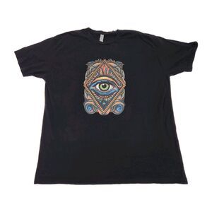 Next Level Apparel Mystical Gaze Third Eye Black Abstract Tshirt Men SZ XXL